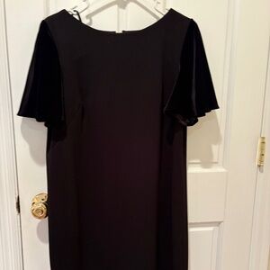 Black dress velvet wing cap sleeves gorgeous size 14